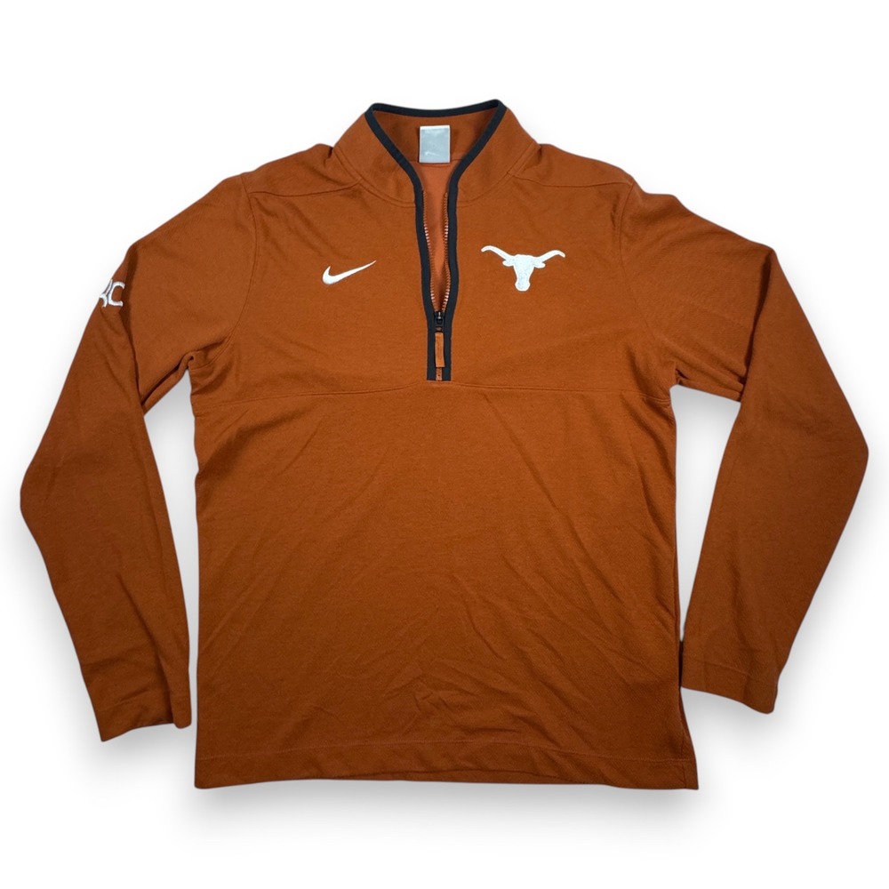 Nike Texas Longhorns Quarter Zip KD Logo Dri-FIT Pullover Mens Burnt Orange M
